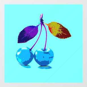 Autocollant Pour Fenêtre Cerises bleues vives