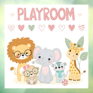 Autocollant Pour Fenêtre Chambre d'enfant personnalisée avec des animaux de