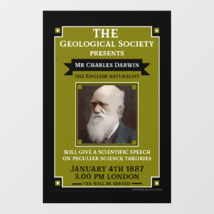 Autocollant Pour Fenêtre Charles Darwin Vintage Repro Retro Wall Art
