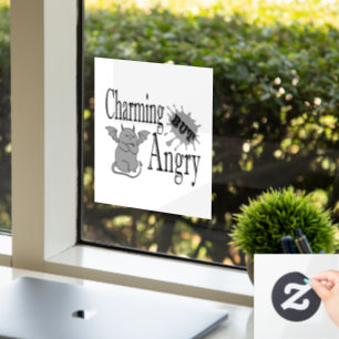Autocollant Pour Fenêtre Charming mais en colère petit chat diable drôle ci