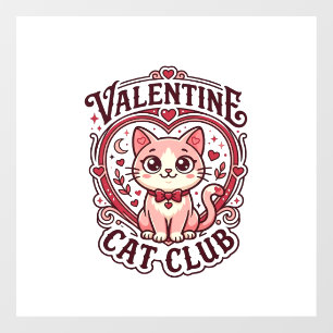 Autocollant Pour Fenêtre Chat de la Saint-Valentin Dessin drôle pour amateu