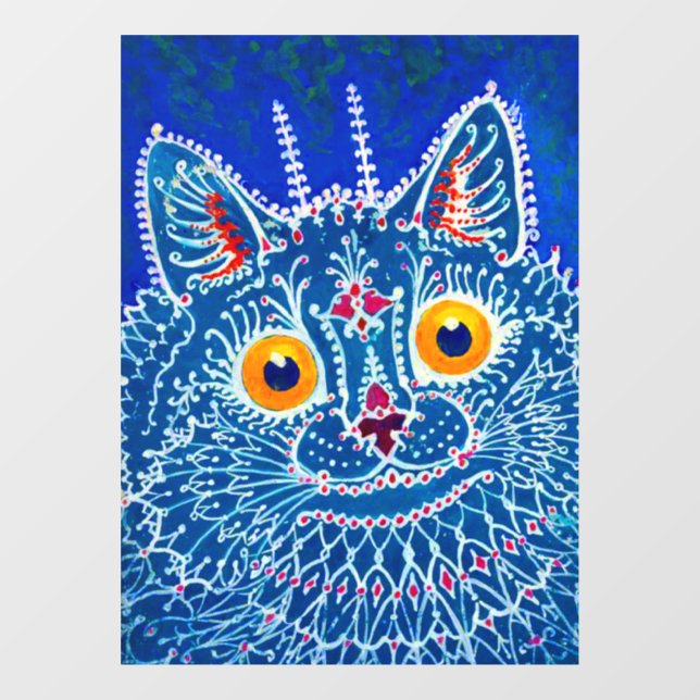 Autocollant Pour Fenêtre Chat gothique bleu (Feuille)