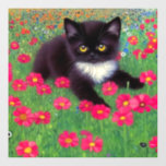 Autocollant Pour Fenêtre Chat Gustav Klimt Tuxedo<br><div class="desc">Cling de fenêtre avec un chat tuxedo Gustav Klimt ! Cette adorable petite chatte noire et blanche est installée dans un champ de fleurs rouges,  bleues,  blanches et oranges. Un cadeau génial pour les amateurs d'art amoureux des chats et autrichiens !</div>