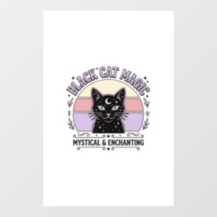 Autocollant Pour Fenêtre Chat Noir Magie Chat Noir Chat Noir Vintage Vector