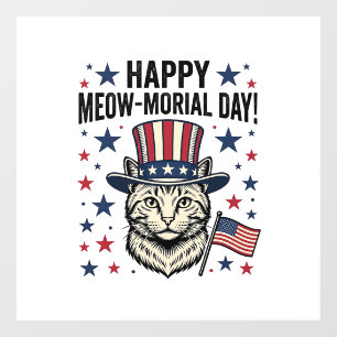Autocollant Pour Fenêtre Chat patriotique Meow-morial Day Conception vector