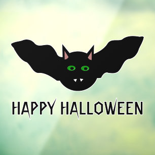 Autocollant Pour Fenêtre Chat Vampire face chauve Halloween personnalisé