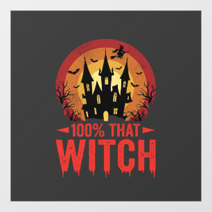 Autocollant Pour Fenêtre Château d'Halloween de cette sorcière à 100%
