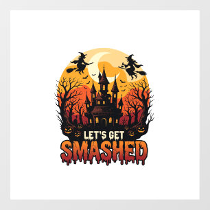 Autocollant Pour Fenêtre Château Hanté Halloween Sorcières Faisons Nous Écl