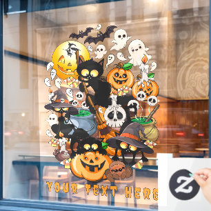 Autocollant Pour Fenêtre Chats d'Halloween Fête Drôle
