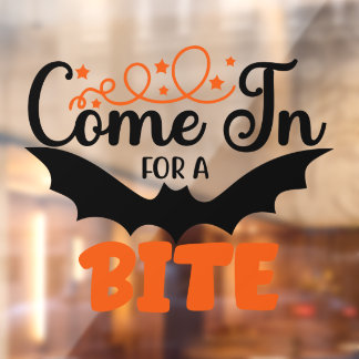 Autocollant Pour Fenêtre Chauve-souris d'Halloween Venez pour une morsure