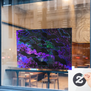 Autocollant Pour Fenêtre Chauves-souris en vol Neon Purple