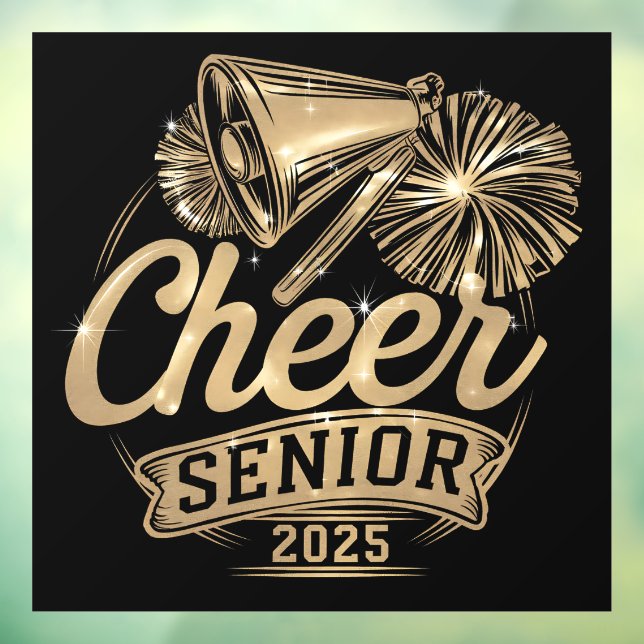 Autocollant Pour Fenêtre Cheer Senior 2025 Pom-pom girl Graduation Classe D (Feuille 3)