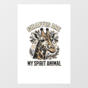 Autocollant Pour Fenêtre Chemise à gravure vintage d'animal d'esprit de gir