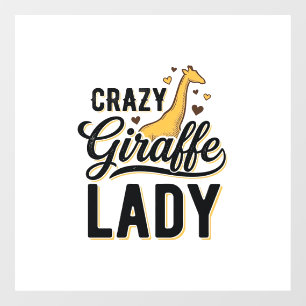 Autocollant Pour Fenêtre Chemise à motif de gravure vintage Crazy Giraffe L
