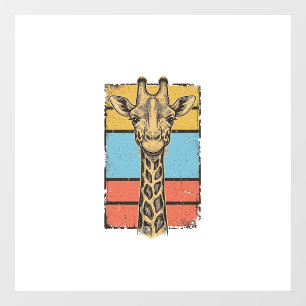 Autocollant Pour Fenêtre Chemise à rayures rétro girafe gravée vintage