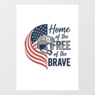 Autocollant Pour Fenêtre Chemise Casque Patriotique Maison des Braves Libre