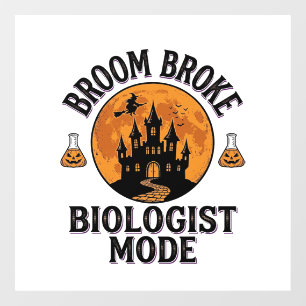 Autocollant Pour Fenêtre Chemise de biologiste Halloween Vintage Science Sq