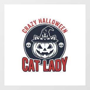 Autocollant Pour Fenêtre Chemise de chat de sorcière vintage de dame de cha