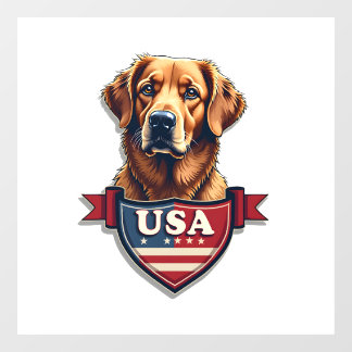 Autocollant Pour Fenêtre Chemise de chien vintage héritage Retriever USA 2
