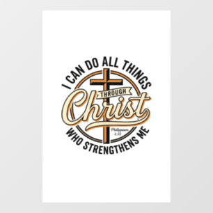 Autocollant Pour Fenêtre Chemise de citation vintage Philippiens 4_13 chrét