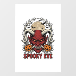 Autocollant Pour Fenêtre Chemise de Démon Halloween avec Gravure Vintage Ci