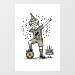 Autocollant Pour Fenêtre Chemise de garçon de football d'anniversaire Dab G