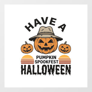 Autocollant Pour Fenêtre Chemise de gravure vintage Halloween Citrouille ef