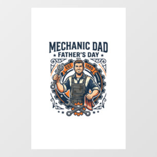 Autocollant Pour Fenêtre Chemise de Mécanicien de la Fête des Pères Papa Dr