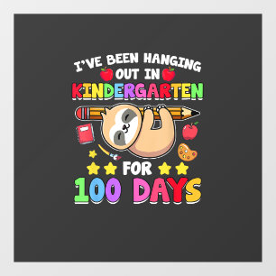 Autocollant Pour Fenêtre Chemise de paresseux pour le 100e jour d'école Vêt