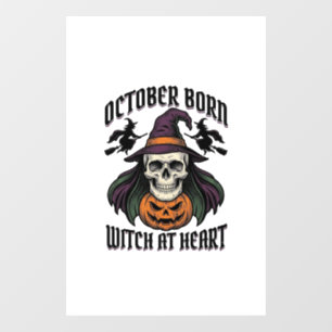 Autocollant Pour Fenêtre Chemise de sorcière d'octobre Vintage Halloween An