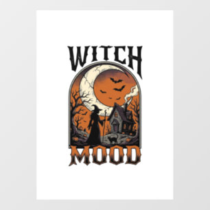 Autocollant Pour Fenêtre Chemise de sorcière Halloween Design de Lune Hanté