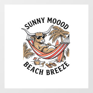 Autocollant Pour Fenêtre Chemise de vache de plage Art animalier de ferme d