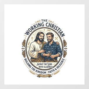 Autocollant Pour Fenêtre Chemise des métiers de la construction Jésus Graph