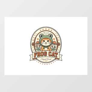 Autocollant Pour Fenêtre Chemise Frog Cat Frogcore Chat Art Vector Vintage