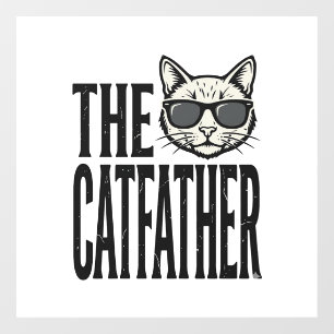 Autocollant Pour Fenêtre Chemise graphique de citation de chat vintage Funn