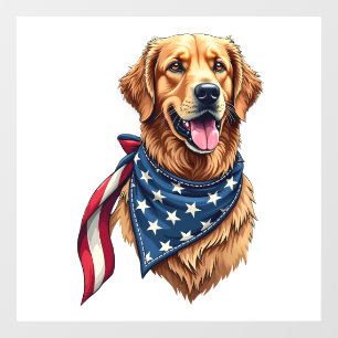 Autocollant Pour Fenêtre Chemise gravée vintage Americana Golden Retriever 