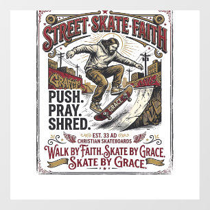 Autocollant Pour Fenêtre Chemise Jésus Skate Longboard Chrétienne