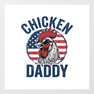 Autocollant Pour Fenêtre Chemise patriotique vintage Coq Papa Poulet Desi