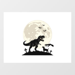 Autocollant Pour Fenêtre Chemise silhouette de cimetière de chien dinosaure