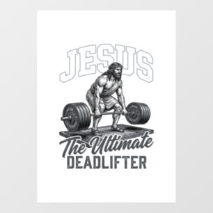Autocollant Pour Fenêtre Chemise Vector Vintage Jésus Ultimate Deadlifter D