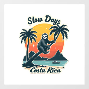 Autocollant Pour Fenêtre Chemise Vectorielle Voyage Costa Rica Paresseux Vi