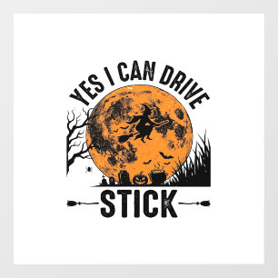 Autocollant Pour Fenêtre Chemise Vintage de Sorcière Drôle d'Halloween Cond