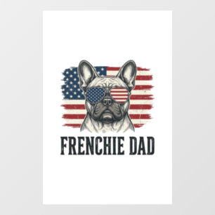Autocollant Pour Fenêtre Chemise Vintage Frenchie Dad Bulldog Patriotique_1