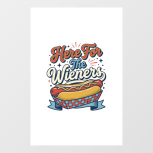 Autocollant Pour Fenêtre Chemise vintage hot dog Here For The Wieners_1