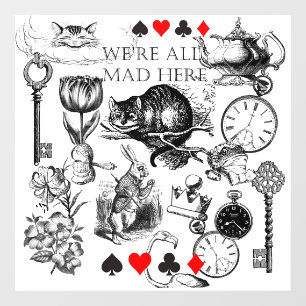Autocollant Pour Fenêtre Cheshire Chat classique alice au merveilleux fou