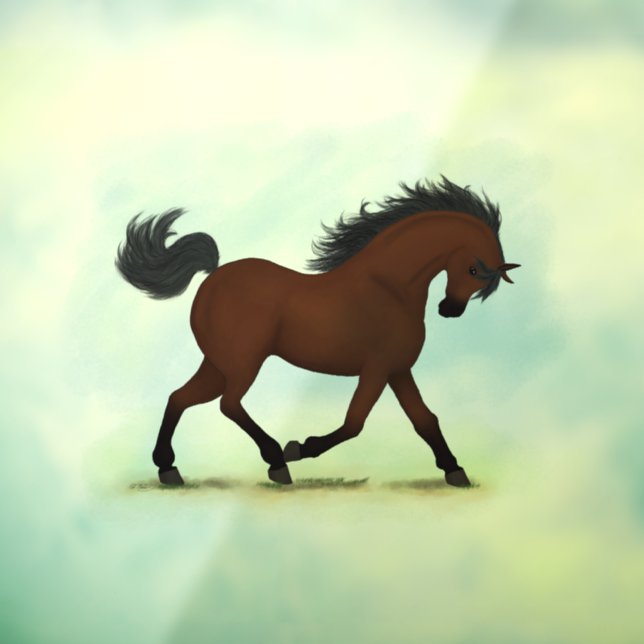 Autocollant Pour Fenêtre Cheval de Trotting Bay Équestre Pony Decal (Feuille 3)