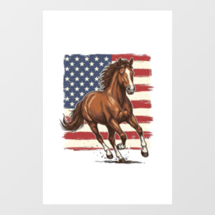 Autocollant Pour Fenêtre Cheval Patriotique Vintage Création Vectorielle We