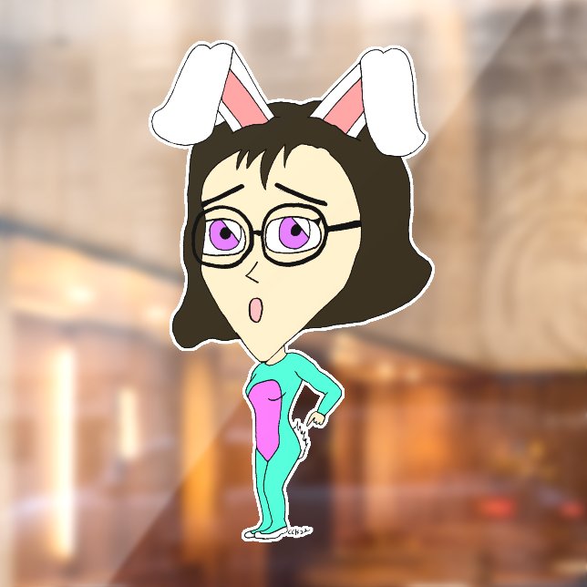 Autocollant Pour Fenêtre chibi bunnygirl (Feuille 2)