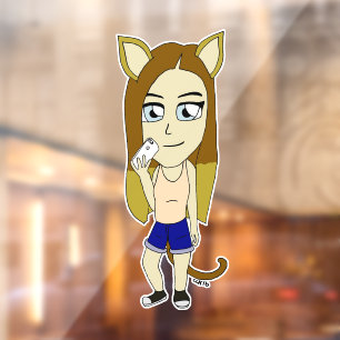 Autocollant Pour Fenêtre Chibi Catgirl