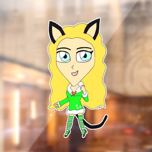 Autocollant Pour Fenêtre Chibi de Noël (Feuille 2)